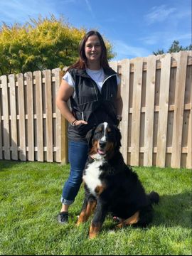 Tiffany Washburn with Kevin the Bernese Mountain Dog
